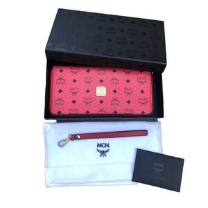 Red MCM Wallet With Removable Strap